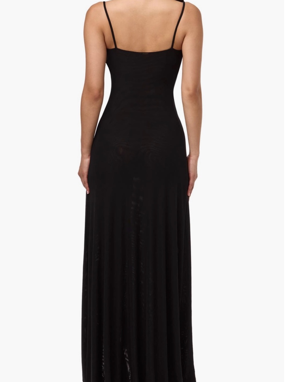 Naked Wardrobe Mesh Draped Strap high-slit Maxi dress - Chartreuse - Picture 6 of 6
